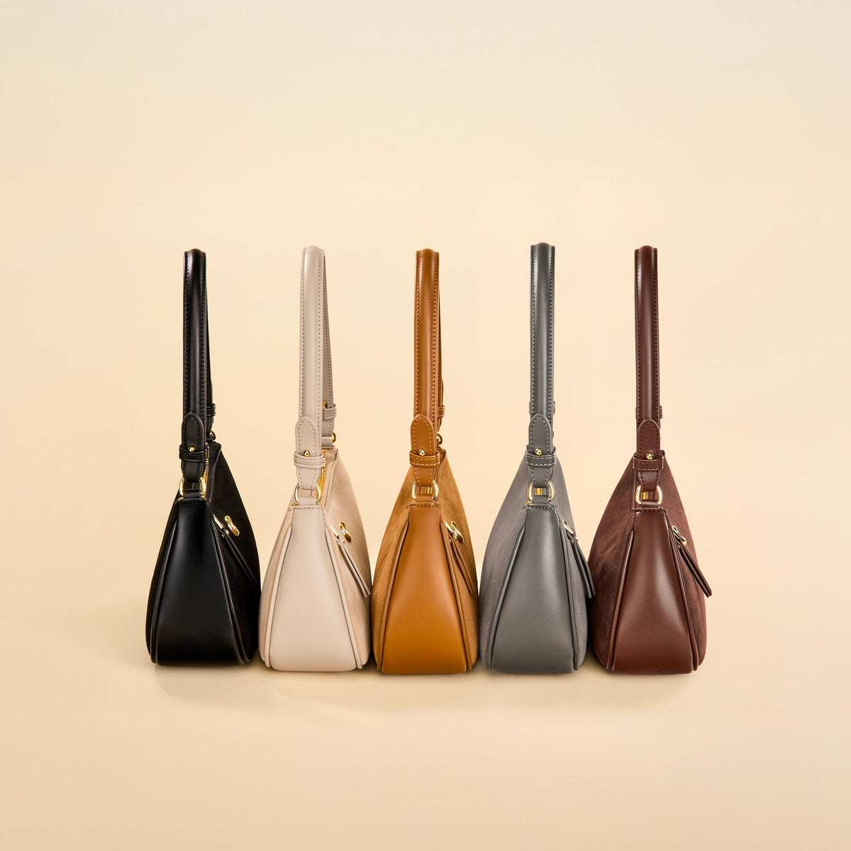 Sac Lune - suede camel