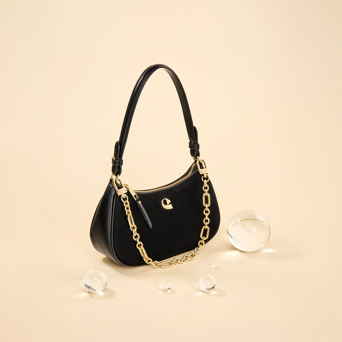 Sac Lune - suede noir