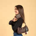 Portefeuille Aura grainé - dark expresso