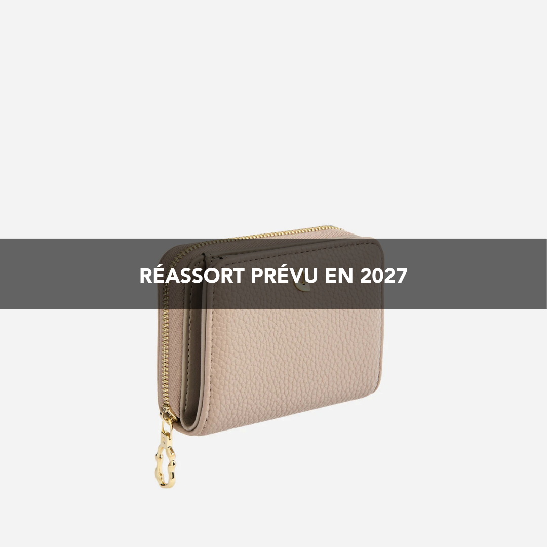 Portefeuille Aura grainé - beige
