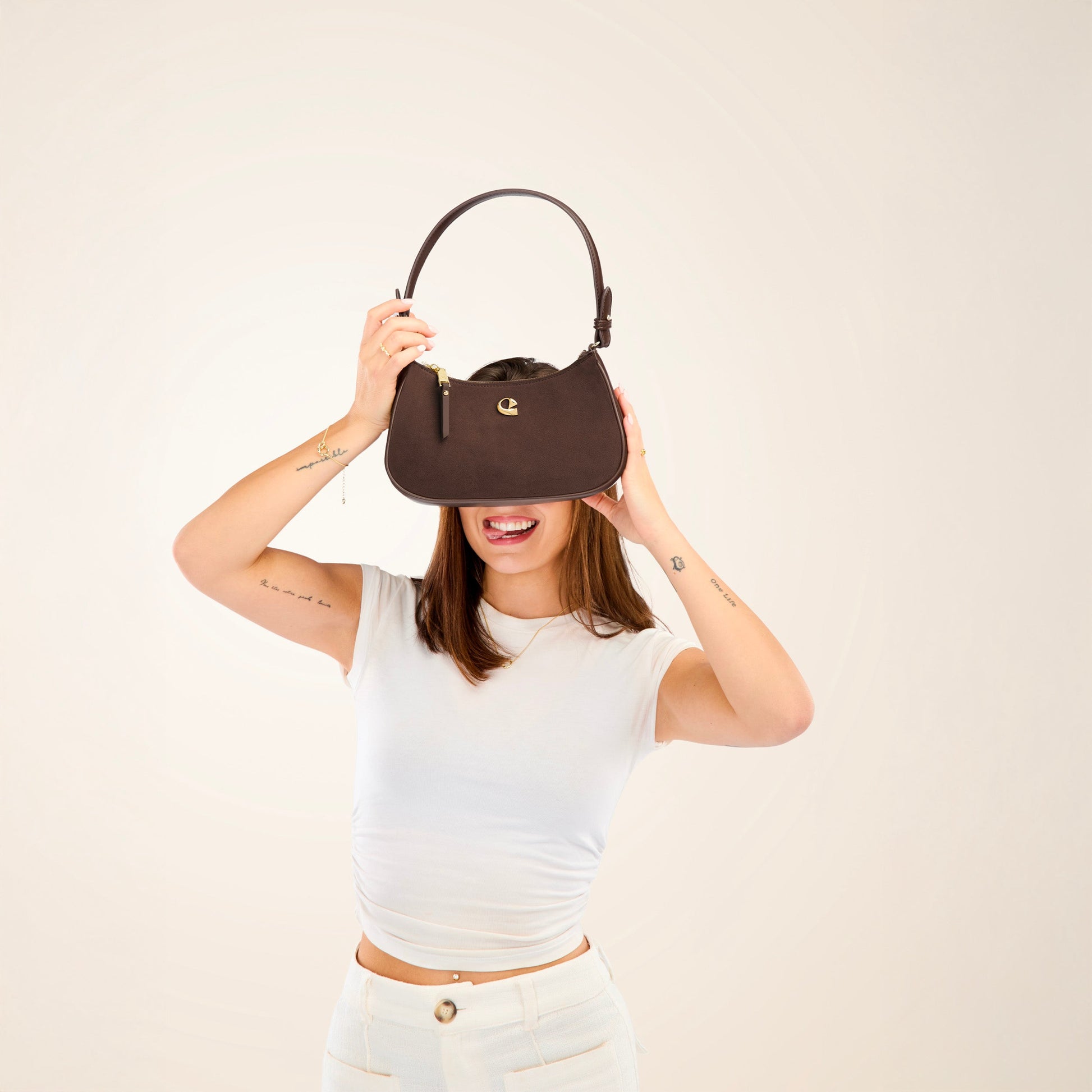 Sac Lune - suede chocolat