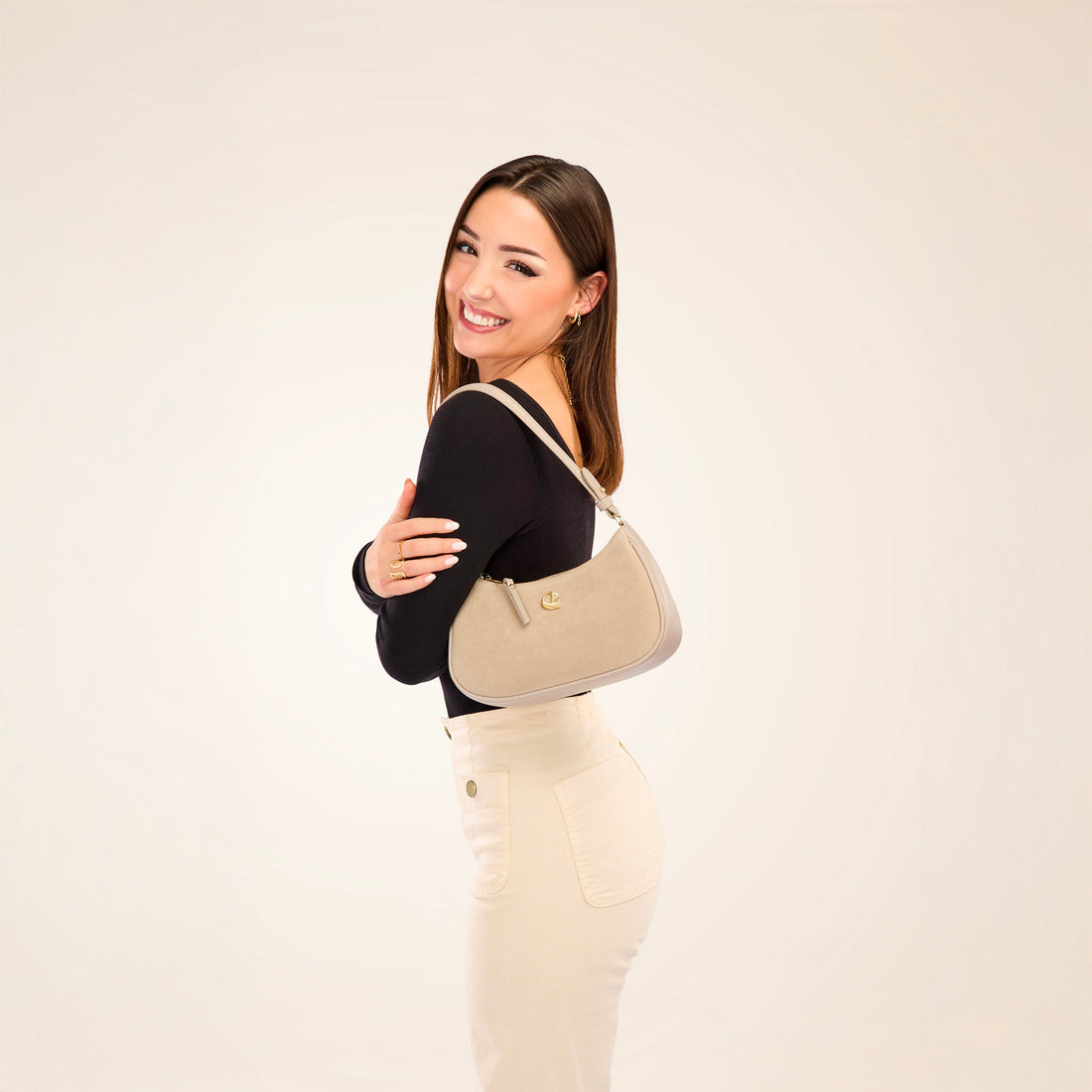Sac Lune - suede sable