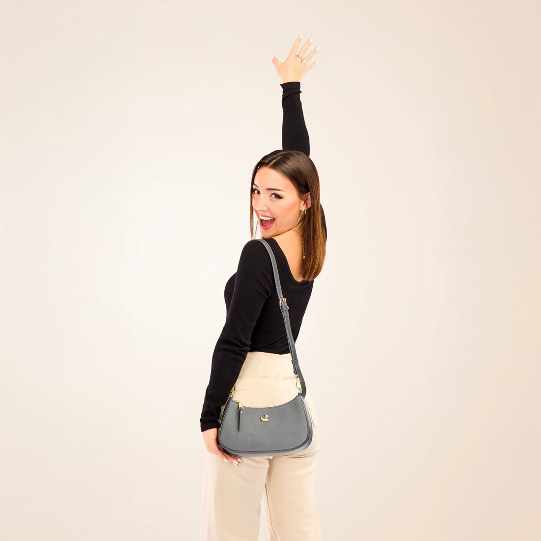 Sac Lune - suede gris graphite