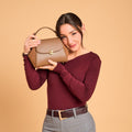 Sac Aura Précieuse - Suede camel