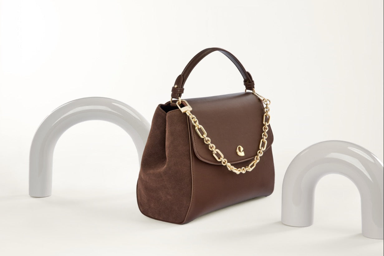 Sac Aura Spacieuse - Suede Chocolat