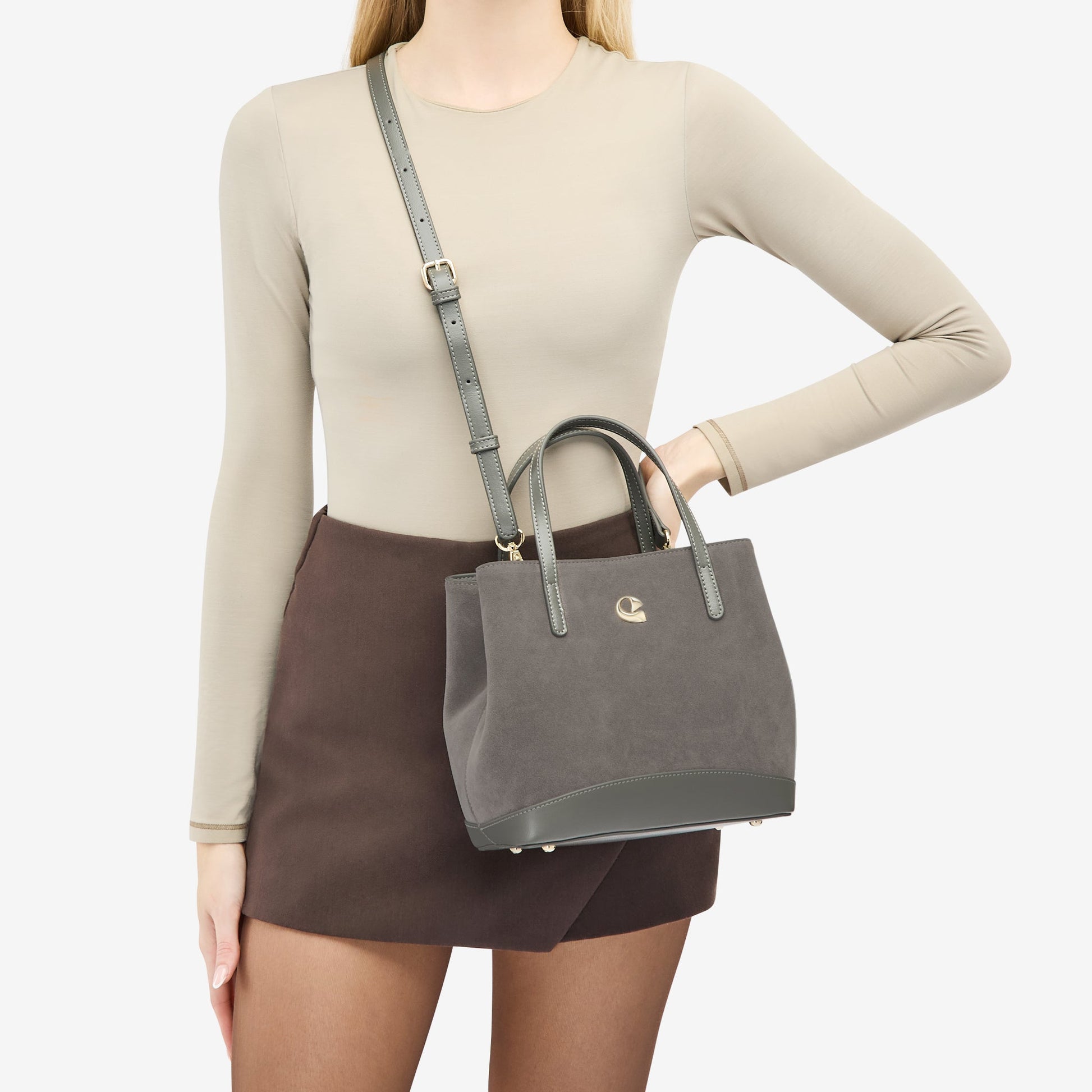 Sac Céleste mini Suede - gris graphite