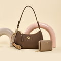 Sac Lune grainé - marron glacé