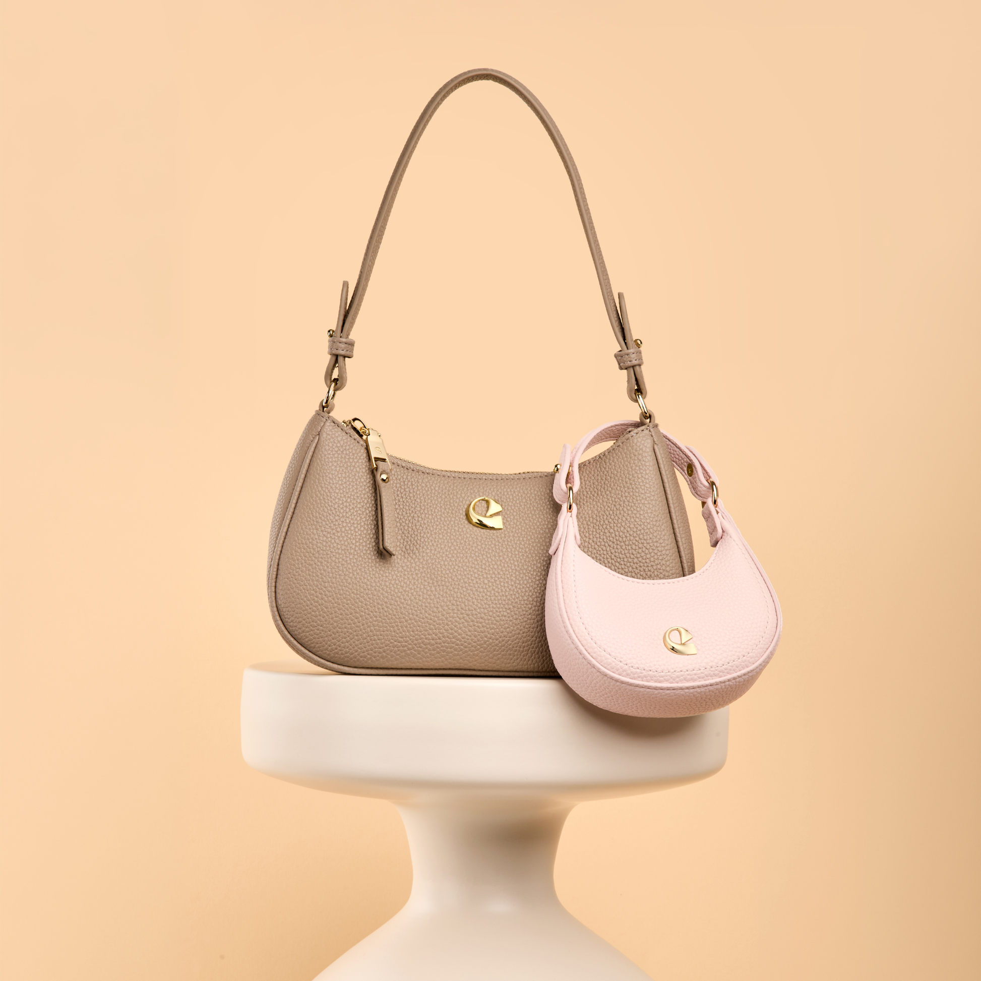 Sac Lune grainé - beige