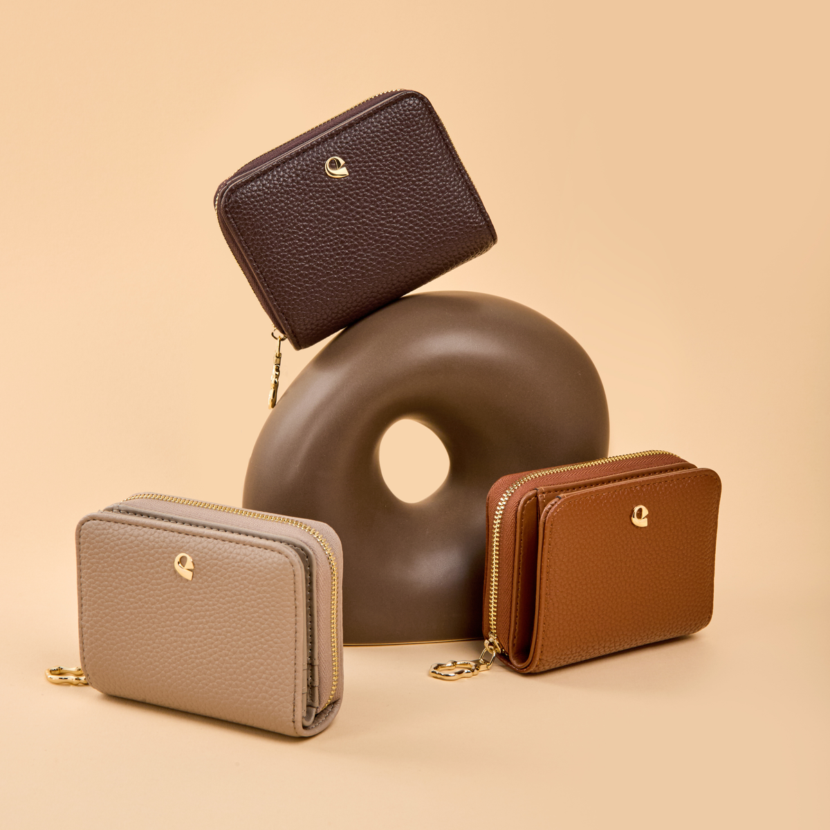 Portefeuille Aura grainé - camel